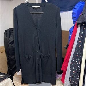 Loft Black Button-Up Cardigan